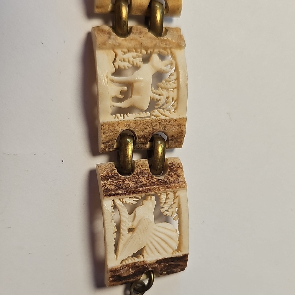 Black Forest Carved Antler Bracelet